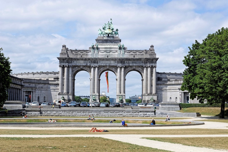Bruxelles, l'arc de Triomphe du palais du cinquantenaire.