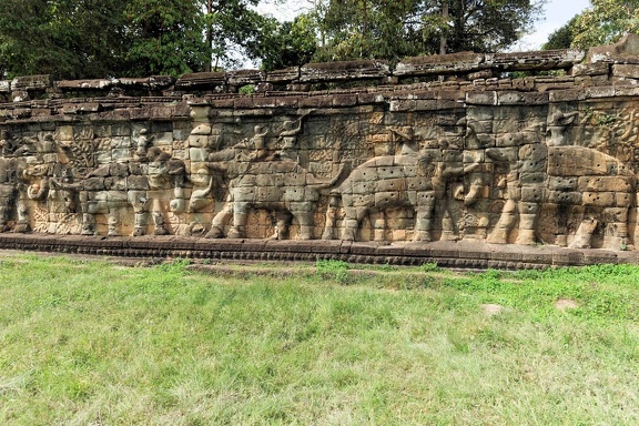 Site Angkor Thom, la terrasse des éléphants.