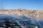 En bâteau sur le lac Titicaca.