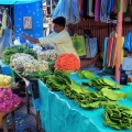 Mysore, Devaraja Market. Vendeurs de fleurs et de feuilles de béthel.