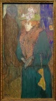 Jane Avril à l'entrée du Moulin-Rouge. Toulouse-Lautrec.