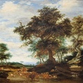 Jacob Salomonsz, van Ruysdael : "Paysage avec un grand chêne au milieu".