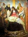 Fransco Botticini : Le Christ mort sur les genoux de la Vierge entouré de St Louis de Toulouse, St Dominique, St Jacques et St Nicolas.