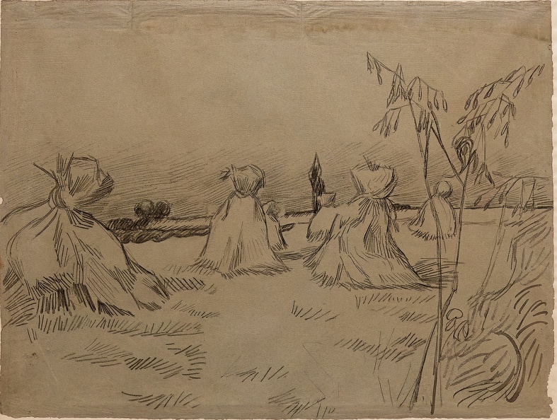 Champ de blé avec gerbes, 1890.